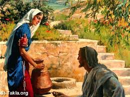 حوار الرب يسوع مع السامرية على بئر سوخار Www-St-Takla-org___Jesus-with-Samaritan-Woman-03