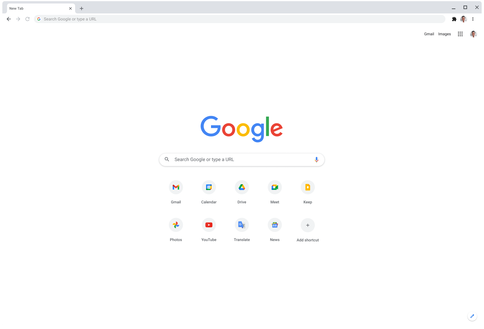 نافذة في متصفِّح Chrome تعرض الموقع الإلكتروني Google.com.